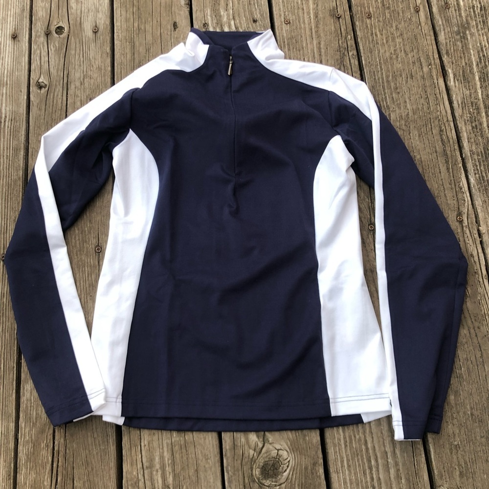 Navy blue and white Spyder pullover